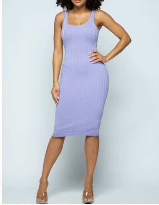 Knit Ribbed Tank MiDi Dress