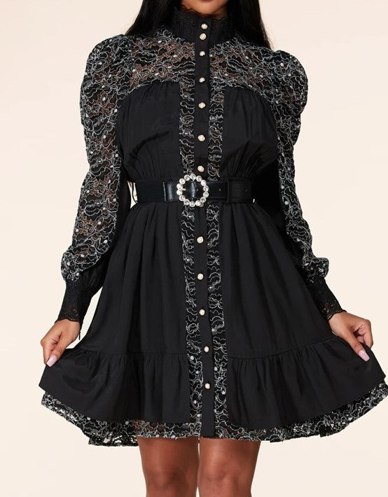 Stylish Lace Mini Dress