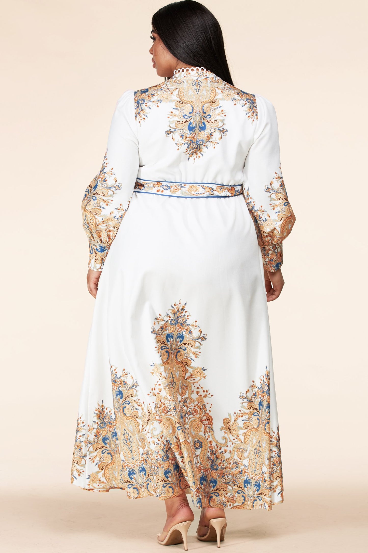 Maxi Dress Floral Trim